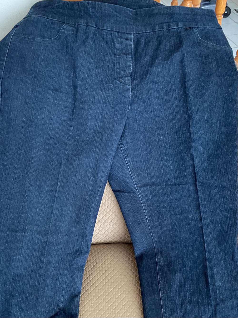 Dark Wash Denim Stretch Pants